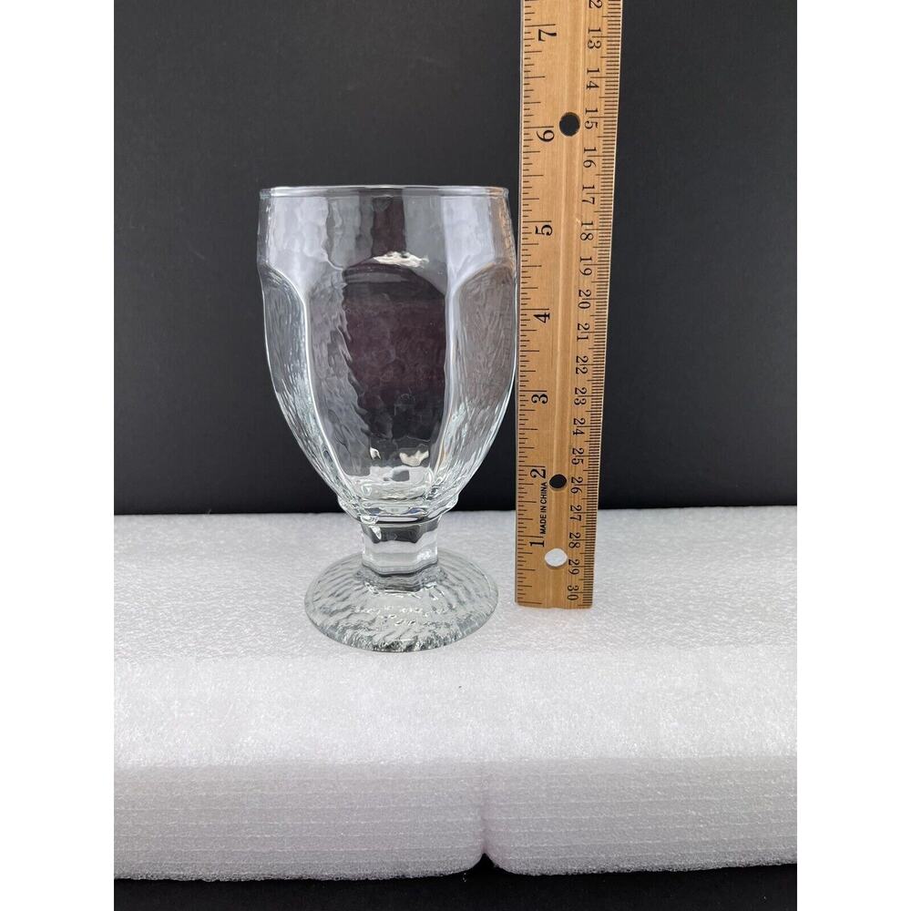 Libbey Chivalry Clear Glass 5.5" Banquet Goblets Vintage Textured Set of 4 EUC - Picture 5 of 7